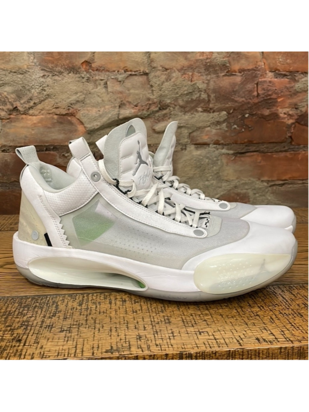 Air Jordan XXXIV 34 Low 'Pure Money White Silver Green Rare Size 14 Basketball